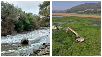 Trabajos de saneamiento en el río Tula y presa Endhó