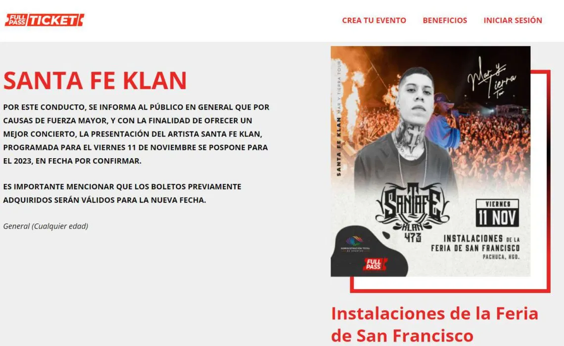 Santa Fe Klan en Pachuca: posponen concierto hasta el próximo año