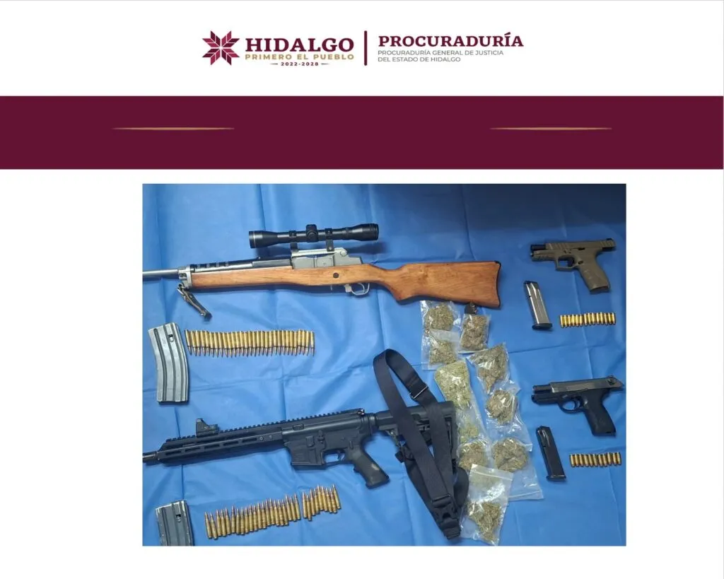 Detienen a siete por posesión de armas y droga en Atitalaquia