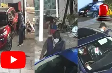 Un hombre fue captado en video mientras intentaba abrir vehículos estacionados en Avenida de los Árboles, Mineral de la Reforma.
