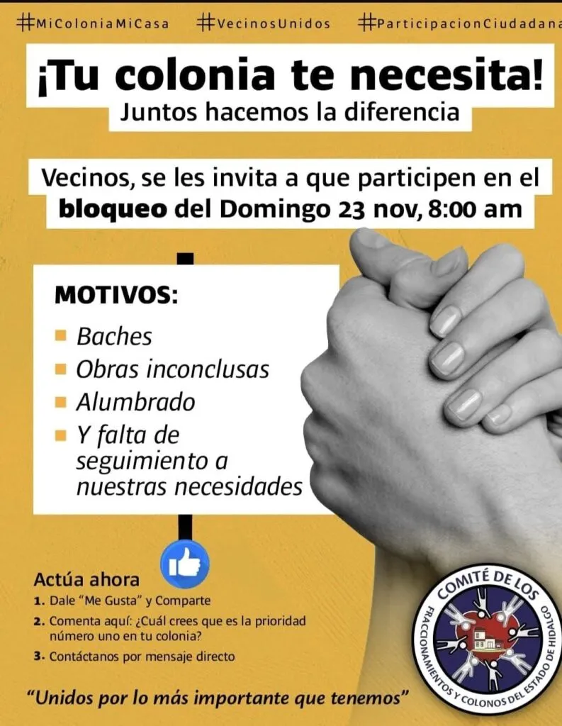 Vecinos anuncian nuevo bloqueo en la México-Pachuca por baches, inseguridad y falta de agua