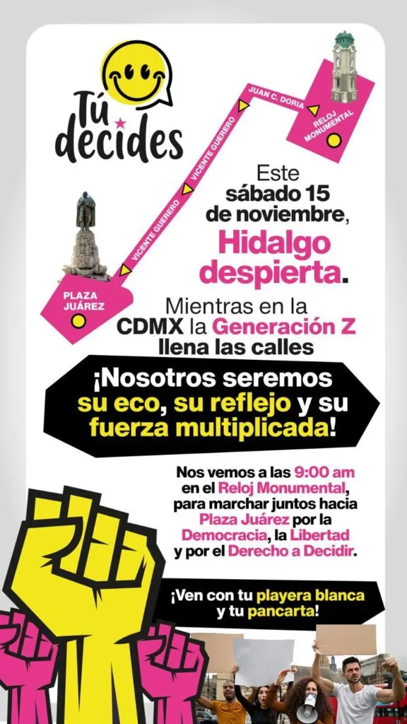 Marcha en Pachuca este 15 de noviembre: horario, lugar y TODOS los detalles