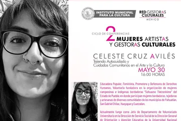 Continúa ciclo de gestoras y artistas culturales, tercera sesión el 30 de mayo
