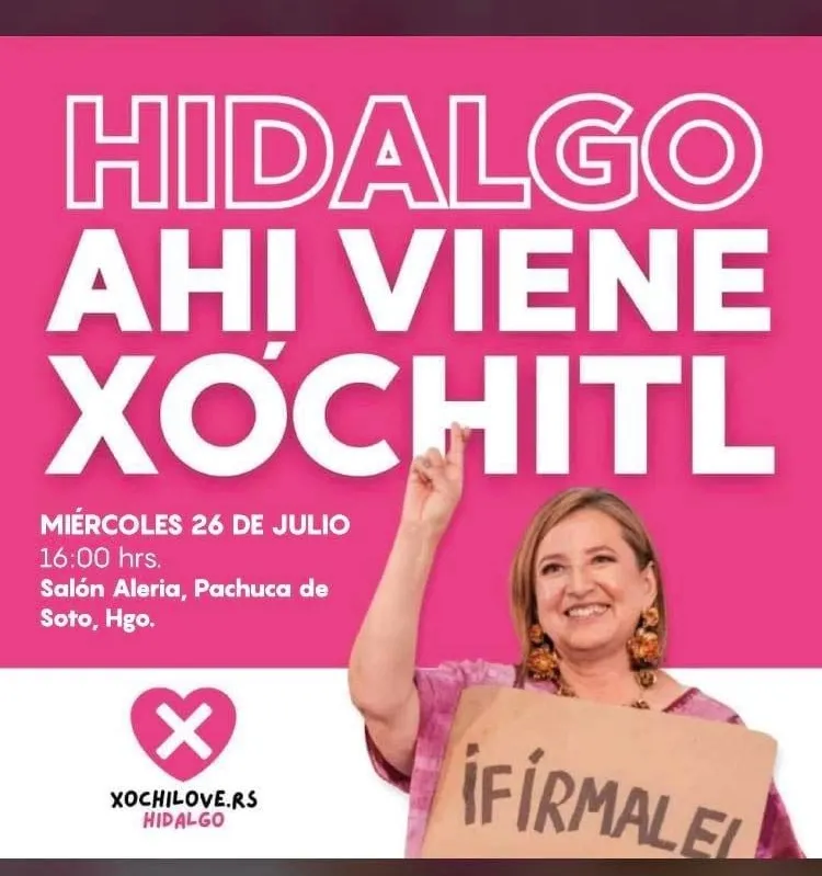 Xóchitl Gálvez: visitará Hidalgo la próxima semana
