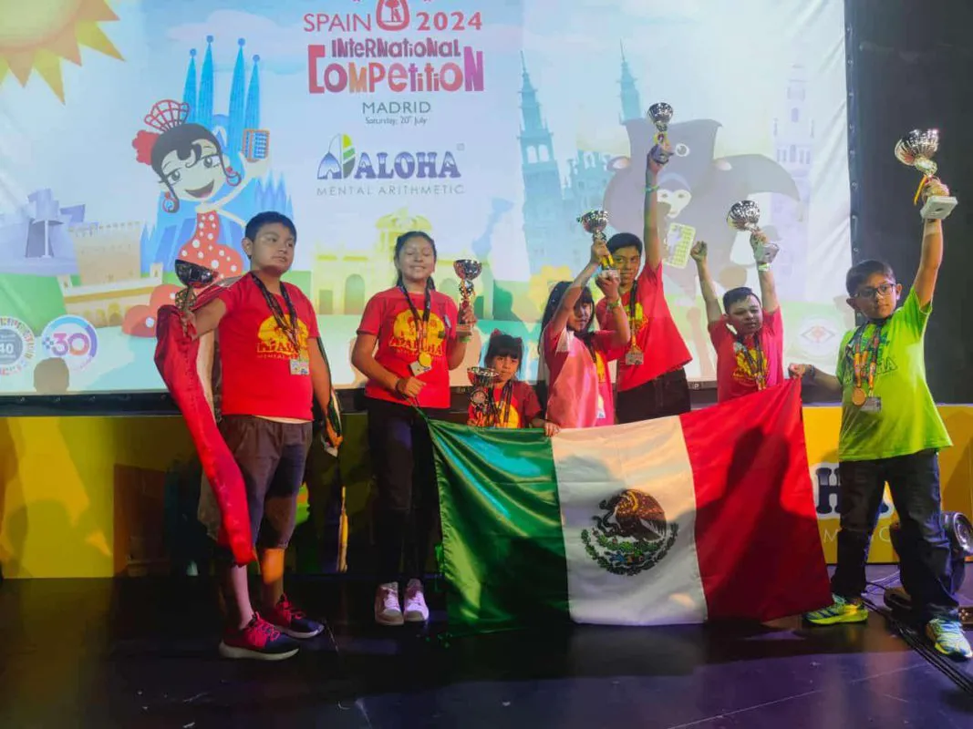 Estudiantes triunfan en el Campeonato Internacional de Cálculo Mental Aloha 2024