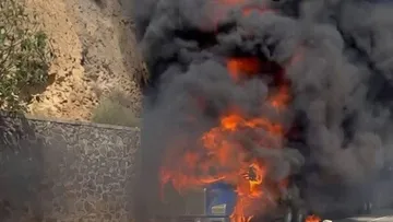 Incendio de tráiler