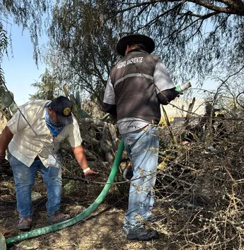 Incendio entre los límites de Tizayuca y Tecamac