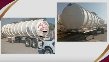 El remolque cisterna robado fue localizado en la zona industrial de Huitzila–Tepojaco.