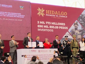 Hidalgo invierte 2.7 mmdp en seguridad: firma convenio con Puebla para vigilar límites territoriales