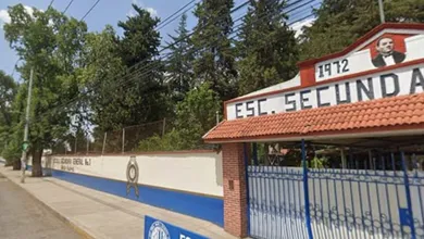 Árboles de gran tamaño dentro de la Secundaria General 1 de Tulancingo.