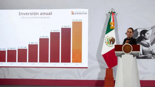 Sheinbaum anuncia 1 billón de pesos para programas sociales en 2026.