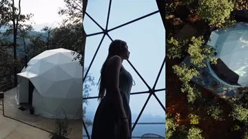 Turistas disfrutan una experiencia de glamping rodeados de montañas y bosque en Mineral del Chico, Hidalgo.