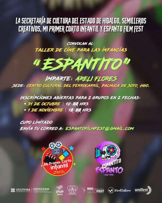 Inscripciones abiertas para el taller de cine Espantito en Pachuca…¡No te lo pierdas!
