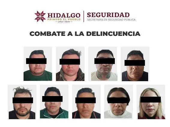 Pachuca: desmantelan banda dedicada al robo de autos; detienen a nueve personas