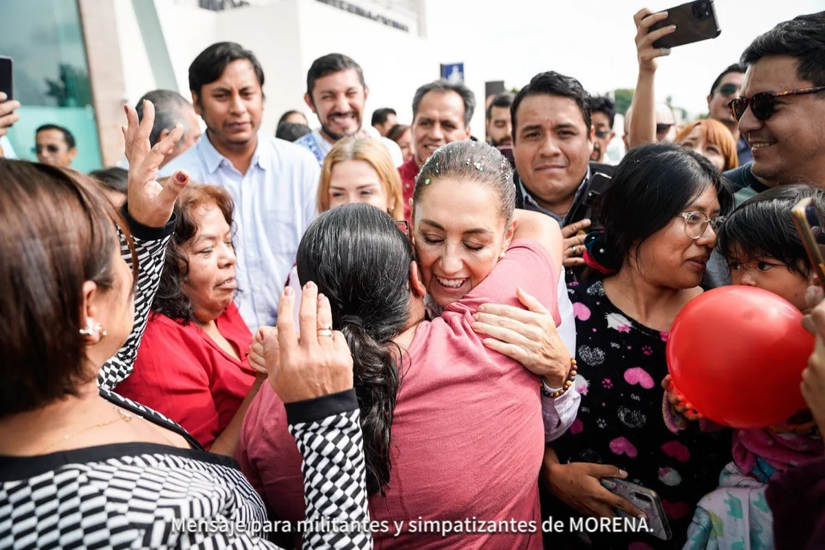 Claudia Sheinbaum: simpatizantes le dan la bienvenida en Morelia