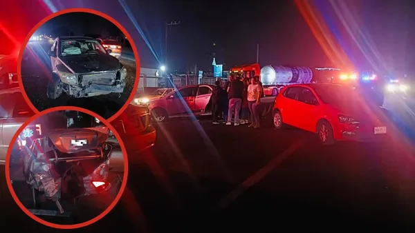 Choque de cuatro vehículos en la Jorobas–Tula.