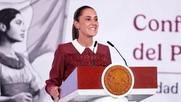 La presidenta Claudia Sheinbaum durante una conferencia donde habló sobre la protesta de la CNTE y los actos de provocación.