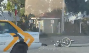 Motociclista sale proyectado tras derrapar en la México-Pachuca, en Tizayuca