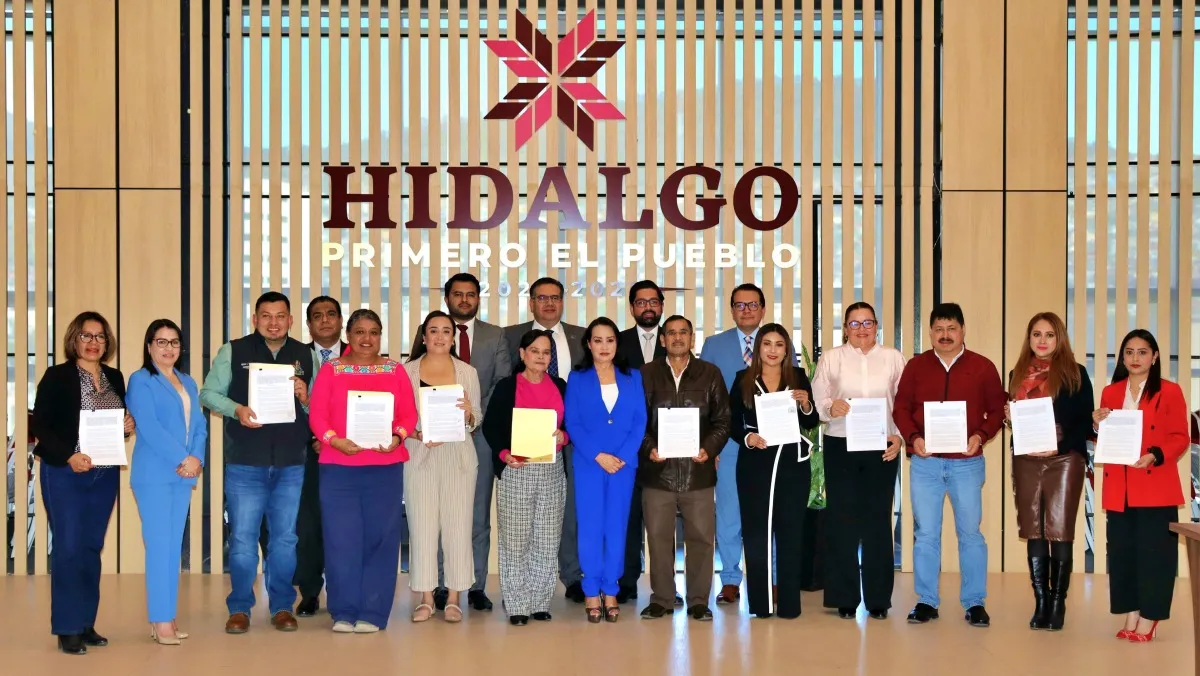 Firma de convenio entre Secretaría de Hacienda de Hidalgo y 11 municipios para recaudación de predial.