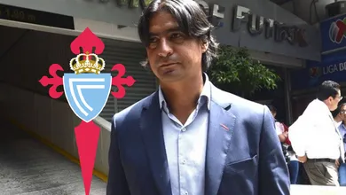 Foto de Marco Garcés y el logo del Celta de Vigo.