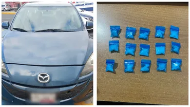 Auto robado y droga asegurada