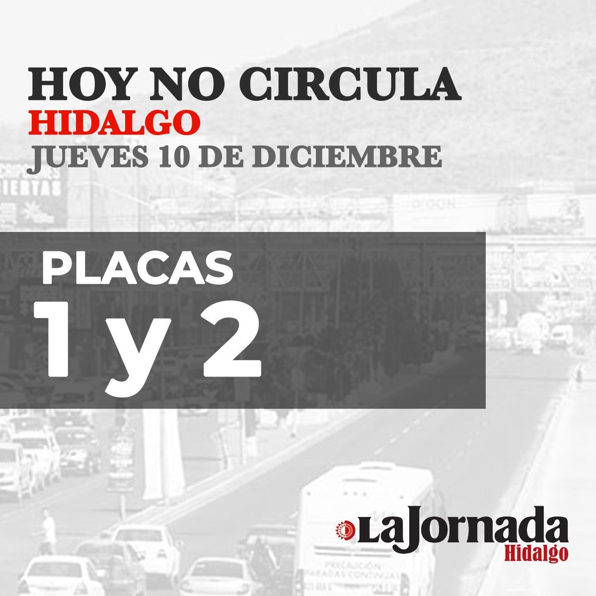 Hoy No Circula Hidalgo 10 diciembre 2020