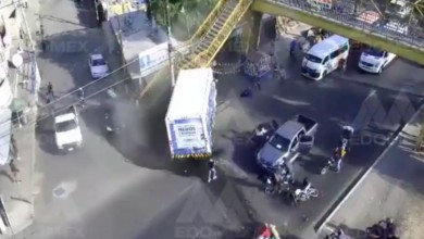 Camión arrolla a motociclista en la México-Texcoco