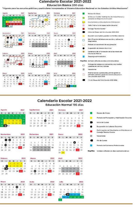 calendario escolar sep 2021 2022