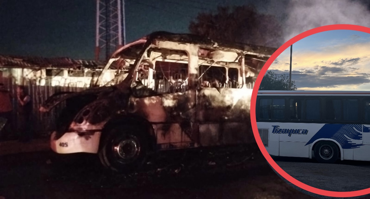 Incendian autobús en Tizayuca