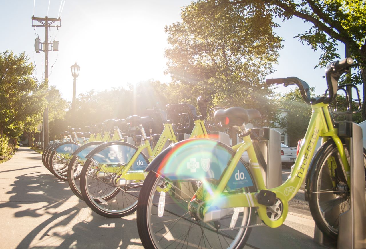 Foto de bicicletas, que el gobierno de Hidalgo invitó a utilizar con motivo del Día mundial sin automóvil.
