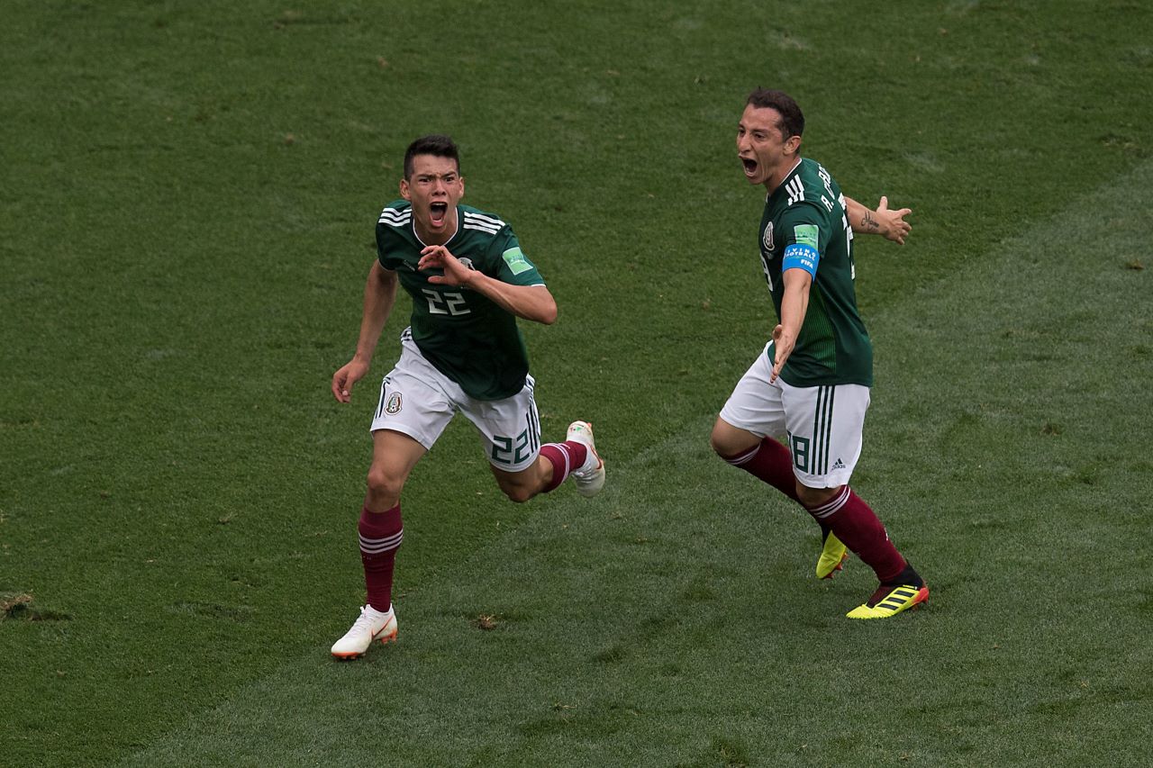 Foto de Hirving 'Chucky Lozano y Andrés Guardado, en el último encuentro de México contra Alemania.
